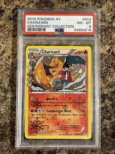 PSA 8 NM - MT - CHARIZARD RC5 - 2016 Generations Radiant Collection Holo Rare - Picture 1 of 2