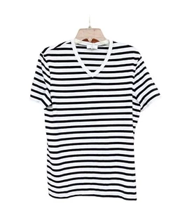 Adriano Goldschmied Men’sV-Neck Men's Medium Stripe T-Shirt - Picture 1 of 7