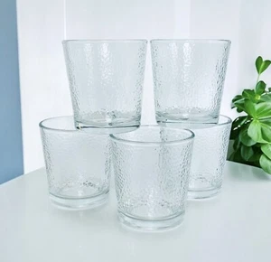 5 Libbey HIT Pebble Textured Clear 12 OZ Double Old Fashioned Glasses NEW - Picture 1 of 7