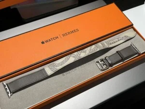 HERMES Double Tour Skórzany pasek do Apple Watch 38mm / 40mm / 41mm Rzadki kolor Francja - Zdjęcie 1 z 9