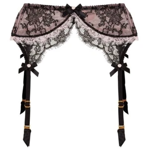 Agent Provocateur Garcia Black Pink Suspender AP4 Large NWT $170 - Picture 1 of 9
