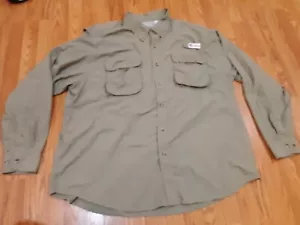 All American Fisherman Vented Fishing Shirt Mens Size 2XL Olive Long Sleeve - Picture 1 of 9