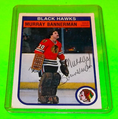 MURRAY BANNERMAN 100 % AUTHENTIC AUTOGRAPHED 1982 OPC OPEE CHEE NHL HOCKEY CARD - Image 1 of 2