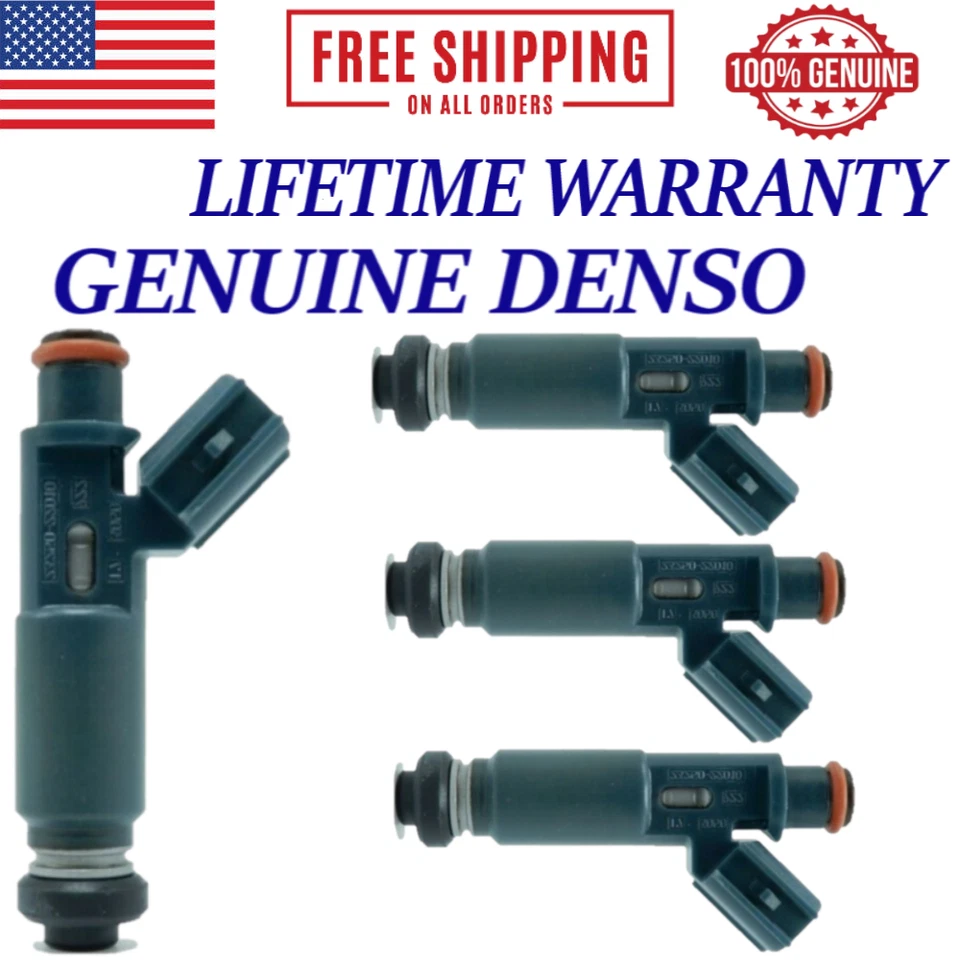 NEW OEM DENSO 4pc Fuel Injectors For 1998-1999 Chevrolet Prizm & Toyota Corolla - Image 1 of 2