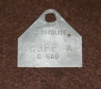 65 1966 1967 Ford F100 Econoline Bronco ORIG 170 200 1V CARBURADOR ETIQUETA DE IDENTIFICACIÓN C3PF-A Foto 1 de 2