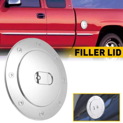 Chrome ABS Fuel Tank Gas Door Cap Cover for Chevy Silverado GMC Sierra 2500HD - Image 1 of 4