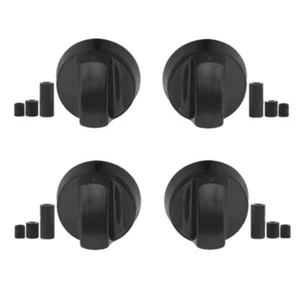 4x PERILLAS DE CONTROL HOV HORNO DE COCINA UNIVERSAL EN NEGRO CON ADAPTADORES - Imagen 1 de 2