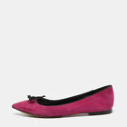 Tom Ford Pink/Black Suede and Leather Ballet Flats Size 37.5