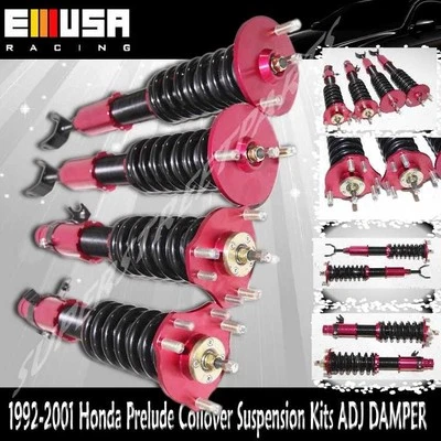  Coilover Suspension Lowering Kits ADJ Damper RED FITS 1992-2001 Honda Prelude — 第 1/4 张图片