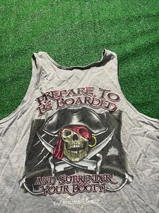 Vintage 2000s Prepare to be Boarded Tank Top T-Shirt Gr. Large grau - Bild 1 von 4