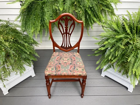 VTG ETHAN ALLEN SHERATON HEPPLEWHITE SHIELD BACK SIDE ACCENT DESK DINING CHAIR Cover