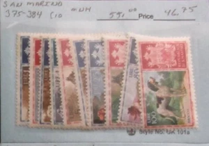 San Marino MNH Scott 375-384 dogs animals - Picture 1 of 1
