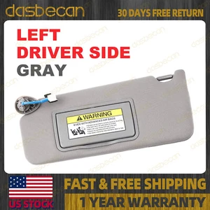 Gray Left Driver Side Sun Visor w/ Light & Mirror For Honda Accord 2008-2017 - Picture 1 of 7