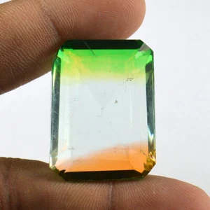 82.36 Ct Top Jewel Multi-Color Tourmaline Emerald Cut Shape Loose Gemstone - Picture 1 of 4