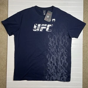 UFC Venum T-Shirt Mens Navy Stretch Pullover Short Sleeve Fight Week 2XL - Picture 1 of 5