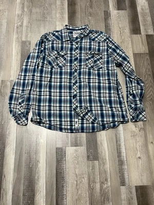 Camisa Mountain Khakis Para Hombres XL Azul Franela a Cuadros Calce Relajado Exterior Foto 1 de 4