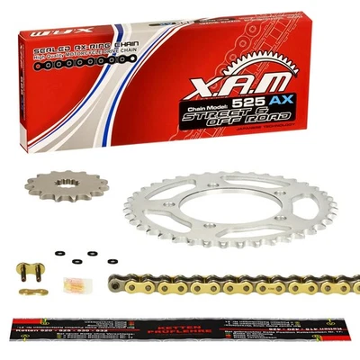 Chainset Suzuki GSF 400 Bandit (GK75B) 93-95 XAM AX X-Ring G&B Rivet GSF400 - Image 1 of 4