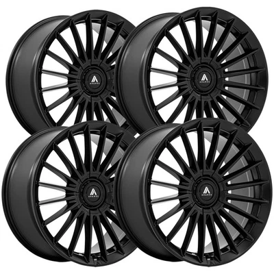 (Set of 4) Asanti ABL-48 Viceroy 20x9 5x108/5x112 +45mm Matte Black Wheels Rims — 第 1/4 张图片