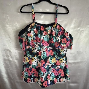 Neu mit Etikett Leilani Gr. 24 W schwarz bunt Blumenmuster Schwimmen Tankini mehrere Wege/Bügel BH - Bild 1 von 9