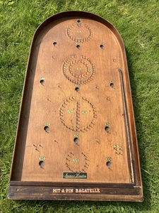 Vintage Hit A Pin Bagatelle Antique Board Game Jaques London Hm The Queen Retro - Picture 1 of 14