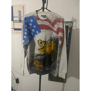 Sudadera Harley Davidson 1992 Vintage AOP Bald Eagle Talla Grande Rara - Imagen 1 de 6