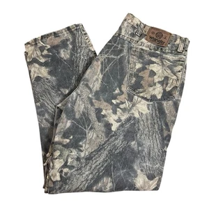 Pantalones de mezclilla de colección Wrangler camuflados de doble rodilla para hombre 38x30 camuflaje descolorido años 90 EE. UU. - Imagen 1 de 12