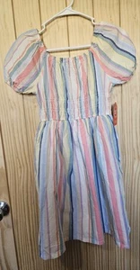 Girls Wonder Nation L (10/12) Rainbow Stripe Dress - Picture 1 of 5