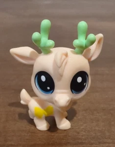 Littlest Pet Shop Lucky Pets Briggs Cream Green Yellow Bow Deer Caribou - Picture 1 of 8