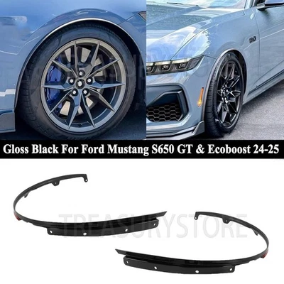 Extensión de cuarto de guardabarros delantero negro brillante para Ford Mustang S650 2024-2025 Foto 1 de 4