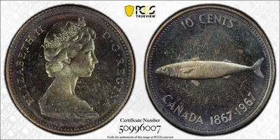 1967  Canada Dime PCGS PL-65 - Proof LikeMS-65 - Confederation Centennial - Image 1 of 4