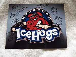 13/14 Rockford Icehogs Team Auto Photo w/ Antti Raanta Chicago Blackhawks - Picture 1 of 1