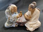 Rare Vintage Chinese Mudman Pottery Figurine~Two Men Drinking Signed