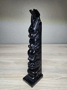 North Coast Haida Totem GWAII Museum Denny Dixon VII-B-1911 9.5 Inch Argillite - Picture 1 of 24