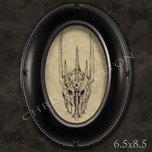 Herr der Ringe Sauron Tolkien Film gerahmter Kunstdruck Chris Oz Fulton signiert - Bild 1 von 2