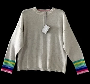 Maglione Alaskan Casmere multicolore manica lunga girocollo grigio grande nuovo con etichetta - Foto 1 di 2