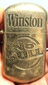Winston No Bull Metal flip-top Lighter Display parts or repair - Picture 1 of 4