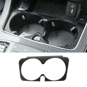 ABS Carbon Fiber Middle Console Water Cup Frame Trim For Mercedes-Benz GLC 16-21 - Picture 1 of 8