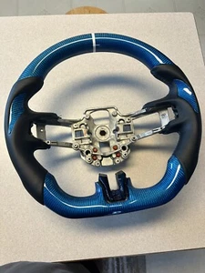 2018-2023 S550 Mustang Carbon fiber Steering Wheel with Leather Grips Free Ship - Picture 1 of 6