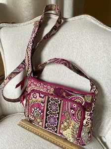 Vera Bradley Purse Bag Organizer Pink Purple Green Mint Preowned Condition Rare - Picture 1 of 9