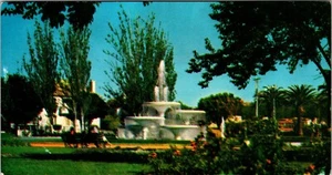 Cartolina d'epoca Vina del Mar Cile Plaza Mexico Fontana - Foto 1 di 2