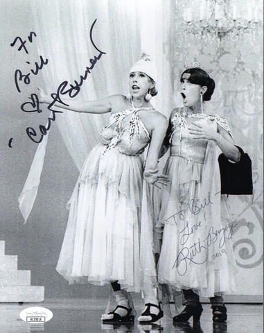 CAROL BURNETT+RUTH BUZZI HAND SIGNED 8x10 PHOTO    LIGHT BENDS   TO BILL     JSA Cover