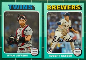 2024 Topps Heritage High Number Aqua Parallel 2 Card Lot Gasser 688 Jeffers 635 - Picture 1 of 2