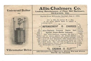 1904 ALLIS-CHALMERS CO.-Vibro Motor Drive Lawsuit - Fraser-Mather Co - Milwaukee - Picture 1 of 2