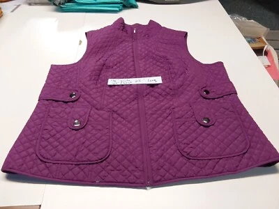 Charter Club Womens 1X Deep Purple Quilted Vest - Image 1 of 4