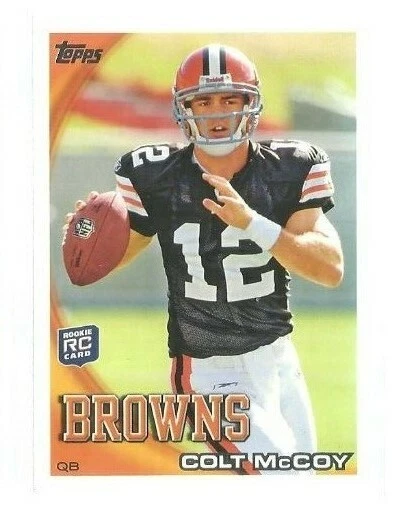 2010 Topps #194A Colt McCoy RC/Wearing helmet, empty stands (ref 94156) - Image 1 of 1