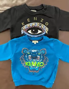 2x KENZO Sweater Pullover Gr. 2 A - 86 in blau + schwarz - Bild 1 von 5