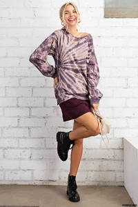 Kori America Womens Purple Mix Tie Dye Top Size Medium Brand New-CLEARANCE!!! - Picture 1 of 5