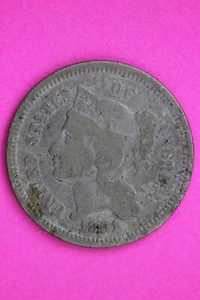 1881 Three 3 Cent Nickel Scarce Type Coin Guaranteed Authentic & Genuine 0731N - Picture 1 of 3
