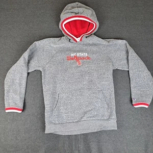 NC State Wolfpack Hoodie Women’s Large Grey Red & White Champion Sweatshirt - Picture 1 of 14