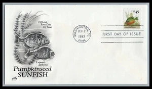 US FDC # 2481 45c Pumpkinseed Fish ArtCraft 1992, 9F444 - Picture 1 of 1
